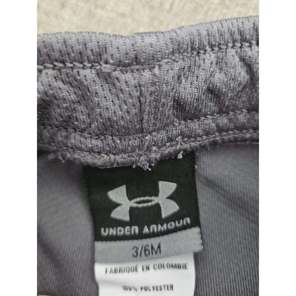 Under‎ Armour Baby Athletic Pants 3/6M Gray Mesh Elastic Waist Log